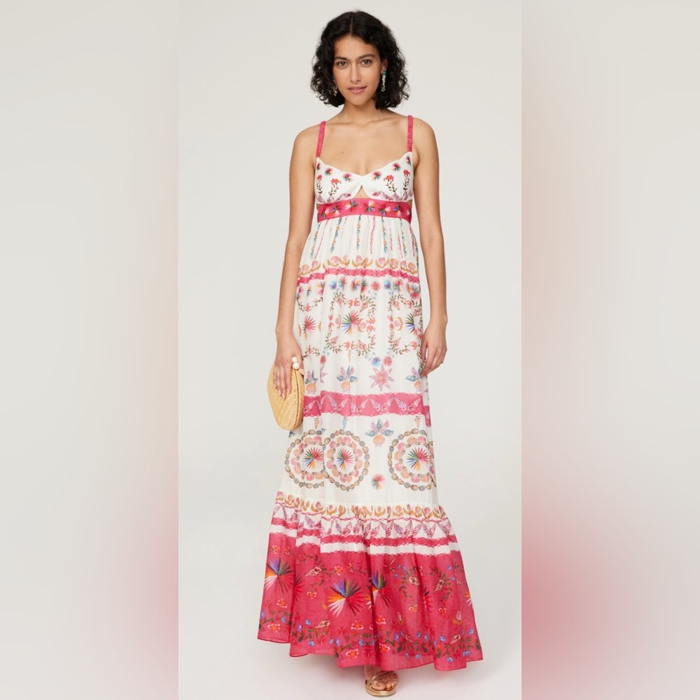 Saloni Naki Printed Linen Maxi Dress
